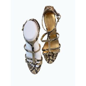 Coach Hayden Leather Strappy Python print Leather Sandals size 8 B